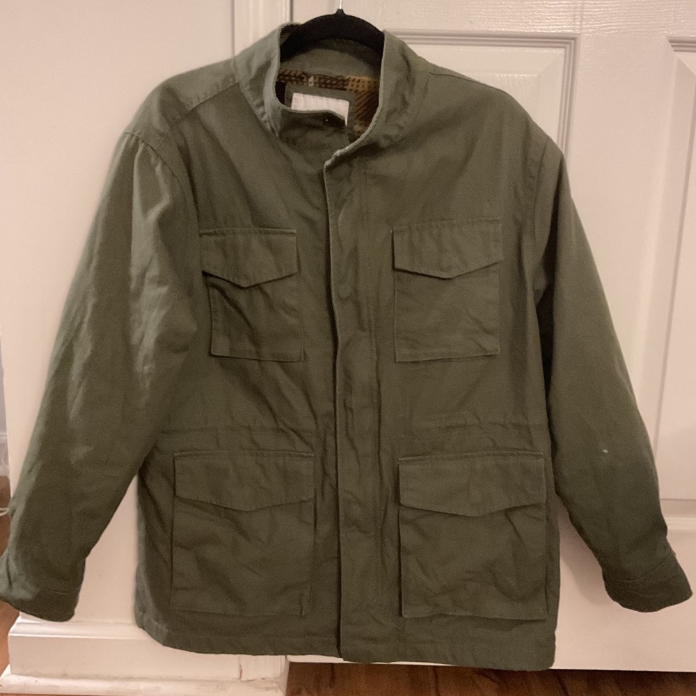 Men’s Field Coat green with fleece interior
